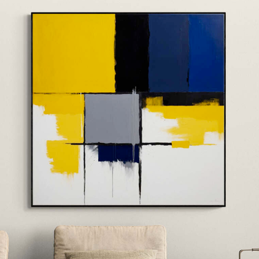 Composizione primaria – Quadro su tela astratto pop art moderno quadrato