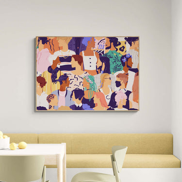 Volti della diversità – Quadro su tela astratto pop art moderno orizzontale