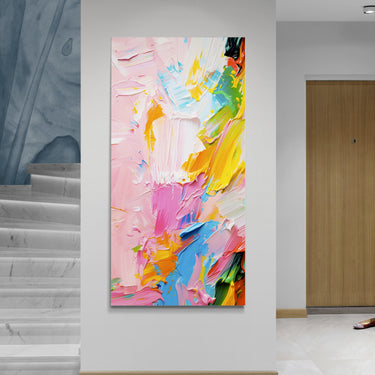 Colori liberi – Quadro su tela astratto moderno verticale