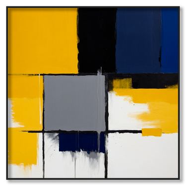Composizione primaria – Quadro su tela astratto pop art moderno quadrato
