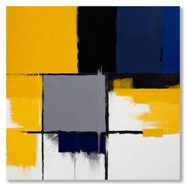 Composizione primaria – Quadro su tela astratto pop art moderno quadrato
