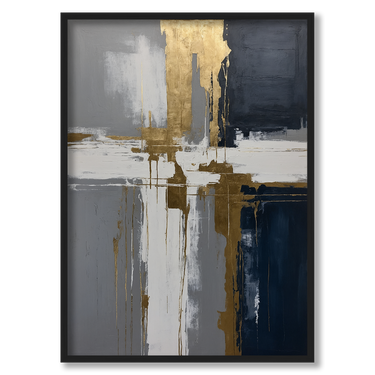 Contrasti dorati – Quadro su tela astratto moderno verticale