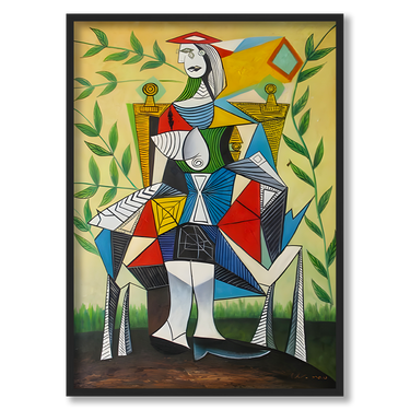 Donna seduta Picasso – Quadro su tela riproduzione d'arte donna verticale