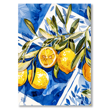 Freschezza mediterranea – Quadro su tela fiori verticale