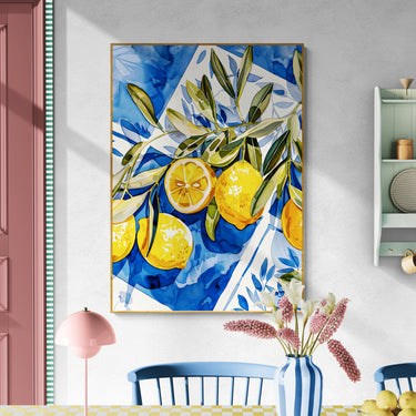 Freschezza mediterranea – Quadro su tela fiori verticale