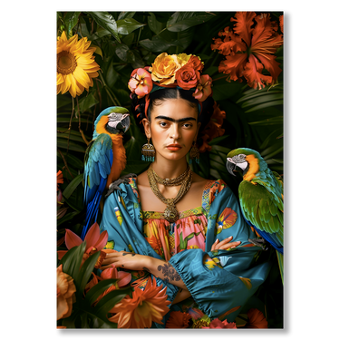 Frida Kahlo – Quadro su tela geometrico moderno verticale