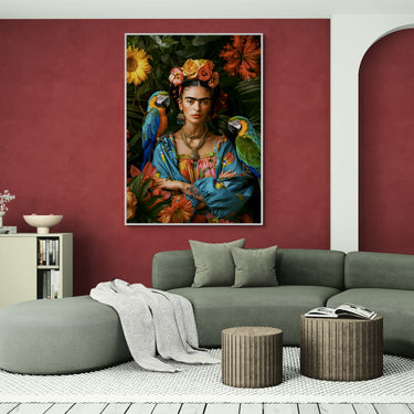 Frida Kahlo – Quadro su tela geometrico moderno verticale