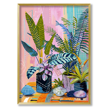 Giungla urbana Pop – Quadro su tela pop art fiori moderno verticale