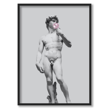 Il David in bolla – Quadro su tela pop art geometrico moderno verticale