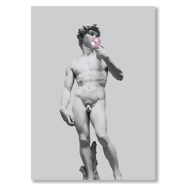 Il David in bolla – Quadro su tela pop art geometrico moderno verticale