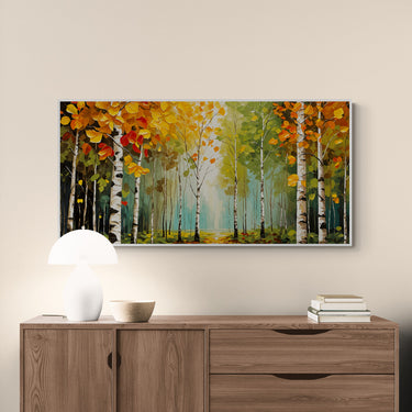 Respiro della Foresta – Quadro su tela astratto fiori moderno orizzontale