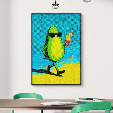 Avocado al mare – Quadro su tela astratto pop art moderno verticale