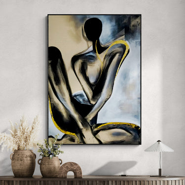 Silhouette di Donna – Quadro su tela astratto pop art moderno verticale