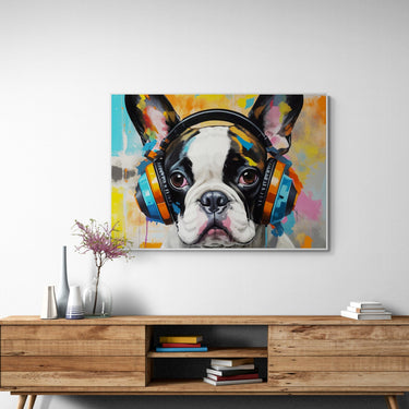 Beat da Bulldog – Quadro su tela pop art animali moderno orizzontale