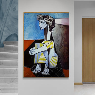 Jacqueline Picasso – Quadro su tela riproduzione d'arte donna verticale