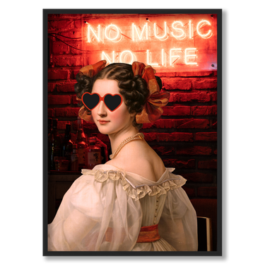 No music No life – Quadro su tela pop art geometrico moderno verticale