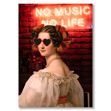 No music No life – Quadro su tela pop art geometrico moderno verticale