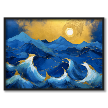 Onde al tramonto – Quadro su tela pittorico orizzontale