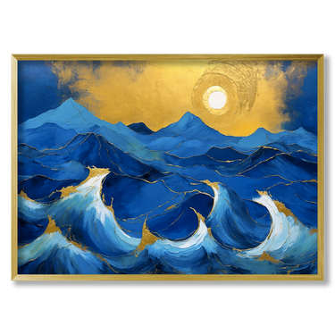 Onde al tramonto – Quadro su tela pittorico orizzontale