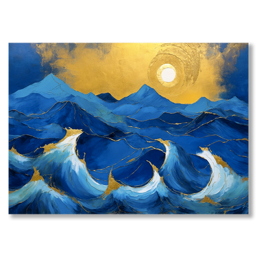 Onde al tramonto – Quadro su tela pittorico orizzontale