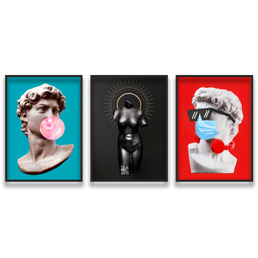 Evoluzione – Trittico quadro su tela pop art moderno
