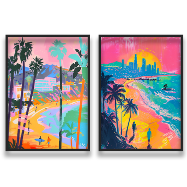 Cali Dream – Quadro su tela in 2 pezzi pop art paesaggio moderno
