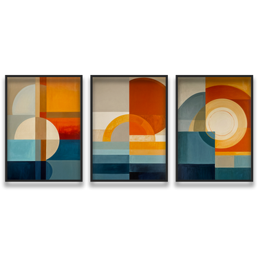Geometrie Solari – Trittico quadro su tela astratto moderno