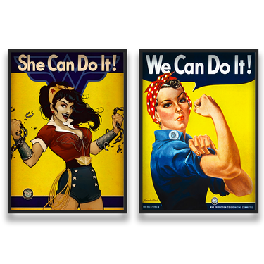 Potere femminile – Quadro su tela in 2 pezzi pop art moderno