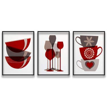 Tavola Contemporanea – Trittico quadro su tela astratto moderno