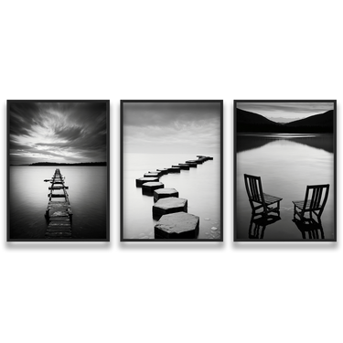 Echi di Solitudine – Trittico quadro su tela paesaggio fotografia