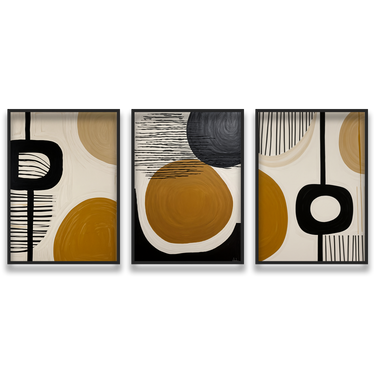 Ombra e Materia – Trittico quadro su tela astratto moderno