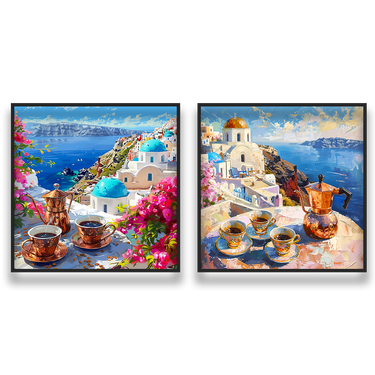 Sapori Mediterranei – Quadro su tela in 2 pezzi paesaggio