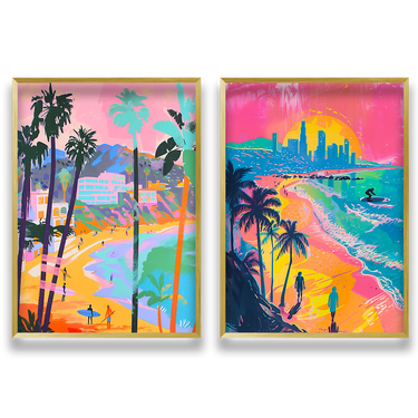 Cali Dream – Quadro su tela in 2 pezzi pop art paesaggio moderno