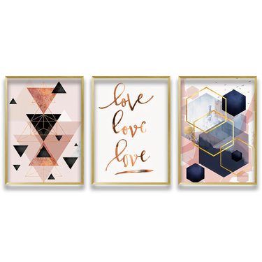 Forme d'Amore – Trittico quadro su tela astratto moderno