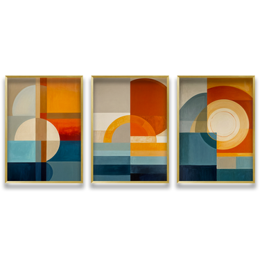 Geometrie Solari – Trittico quadro su tela astratto moderno