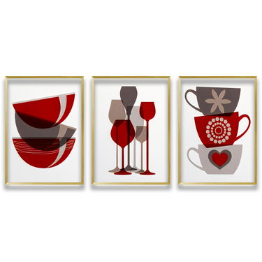 Tavola Contemporanea – Trittico quadro su tela astratto moderno