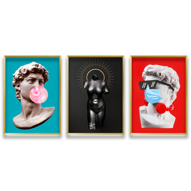 Evoluzione – Trittico quadro su tela pop art moderno