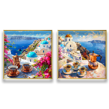 Sapori Mediterranei – Quadro su tela in 2 pezzi paesaggio