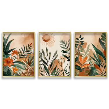 Giardino Silenzioso – Trittico quadro su tela fiori