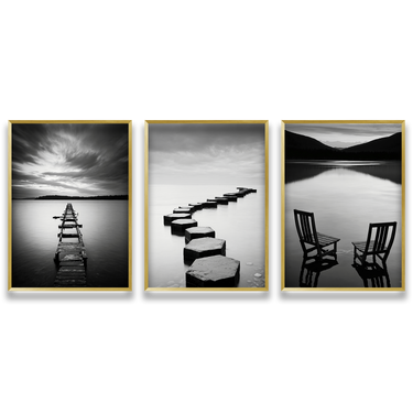 Echi di Solitudine – Trittico quadro su tela paesaggio fotografia