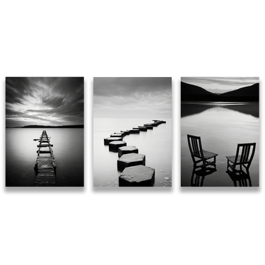 Echi di Solitudine – Trittico quadro su tela paesaggio fotografia