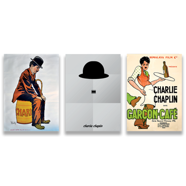 Chaplin: L’Arte del Silenzio – Trittico quadro su tela pop art moderno