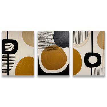 Ombra e Materia – Trittico quadro su tela astratto moderno