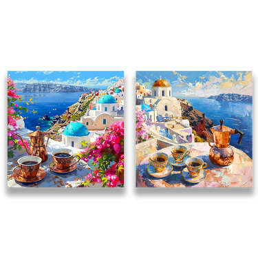Sapori Mediterranei – Quadro su tela in 2 pezzi paesaggio