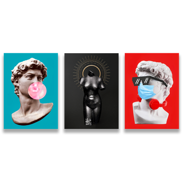 Evoluzione – Trittico quadro su tela pop art moderno