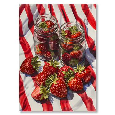 Rosso fragola – Quadro su tela moderno verticale