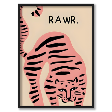 Ruggito in Rosa – Quadro su tela animali verticale