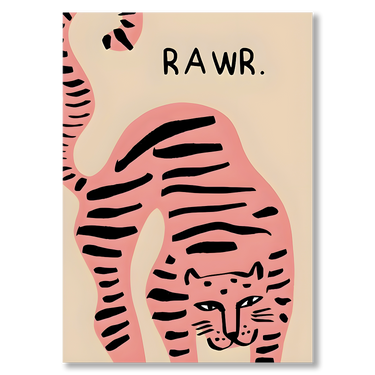 Ruggito in Rosa – Quadro su tela animali verticale