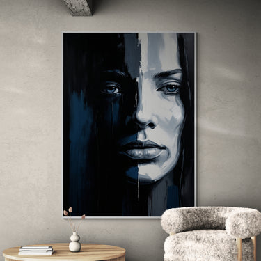 Sotto la superficie – Quadro su tela donna verticale