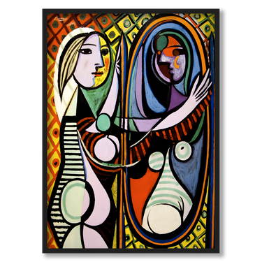 Ragazza allo specchio Picasso – Quadro su tela riproduzione d'arte donna verticale